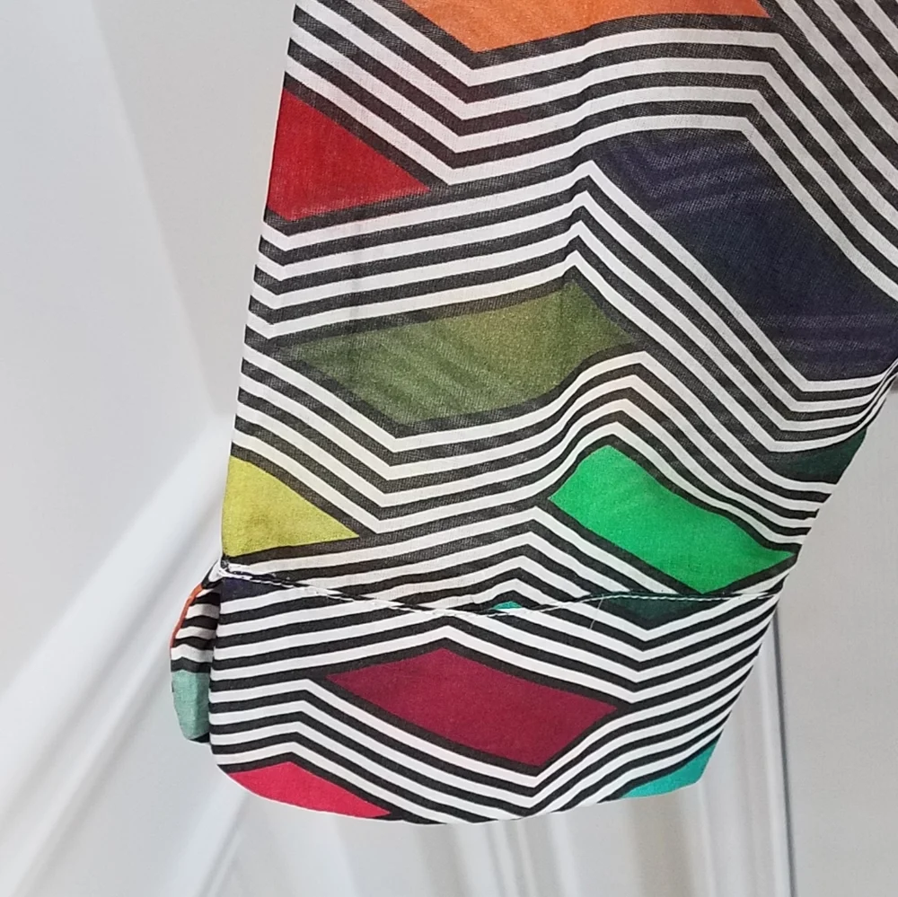 Vilagallo Adrianna Multicolor Printed Shirt Dress Cotton‎